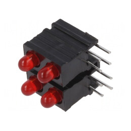 LED Roșu 2.8mm 4 Diode 20mA 60° | Electronic-mag.ro | Componente Electronice