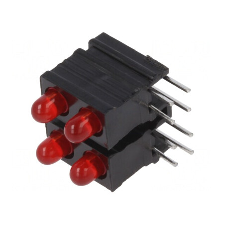 LED Roșu 2.8mm 4 Diode 20mA 60° | Electronic-mag.ro | Componente Electronice