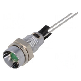 Lampă LED Verde Concav Ø6mm pentru PCB | Electronic-mag.ro | Componente Electronice