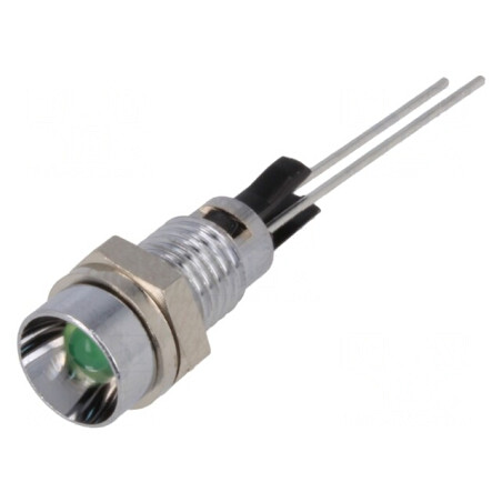 Lampă LED Verde Concav Ø6mm pentru PCB | Electronic-mag.ro | Componente Electronice