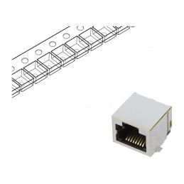 Soclu RJ45 Aurit 8P8C pentru PCB SMT | Electronic-mag.ro | Componente Electronice