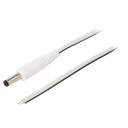Cablu Alimentare 0,5m Alb 2x0,5mm2 DC 4,8/1,7 | Electronic-mag.ro | Componente Electronice