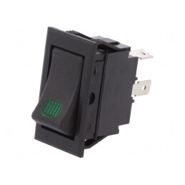 Comutator Basculant ON-OFF 20A/12VDC cu LED Negru | Electronic-mag.ro | Componente Electronice