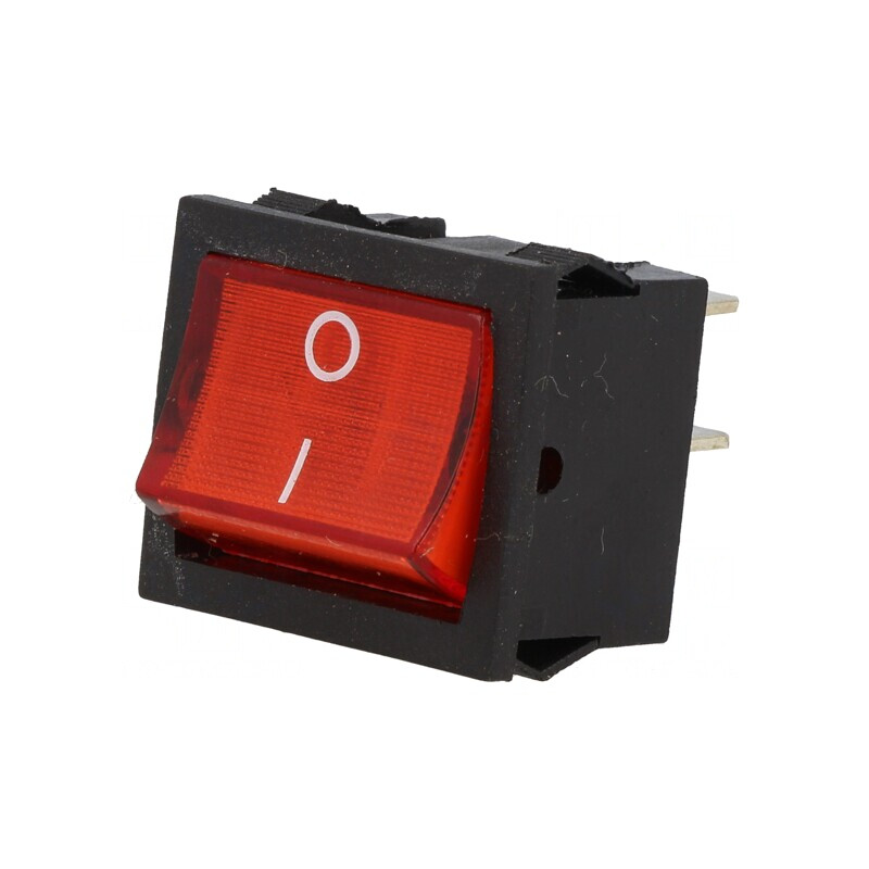 Comutator Bascule DPST ON-OFF 6A/250V cu Lumină Roșie | Electronic-mag.ro | Componente Electronice