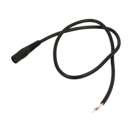 Cablu DC 5,5/2,1 Negru 0,5m 2x0,5mm2 | Electronic-mag.ro | Componente Electronice