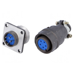 Conector Circular Soclu Mufă 5 PIN 5A Tată Mamă | Electronic-mag.ro | Componente Electronice