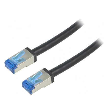Cablu Patch S/FTP Cat6a Cupru PE Negru 0.5m | Electronic-mag.ro | Componente Electronice