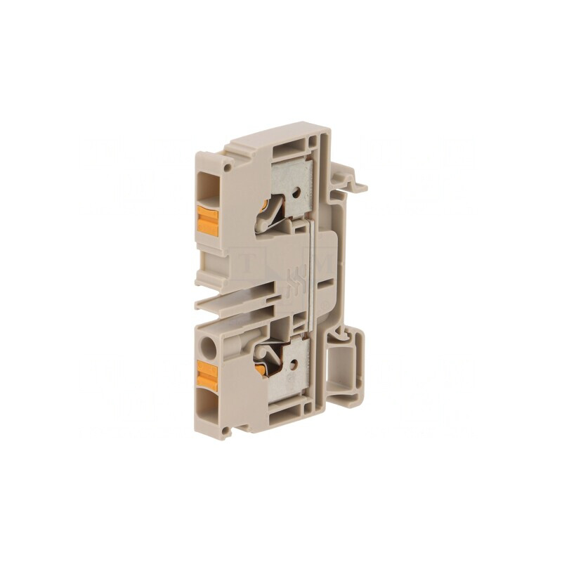 Bornă de îmbinare şine 6mm2 bej cu arc | Electronic-mag.ro | Componente Electronice