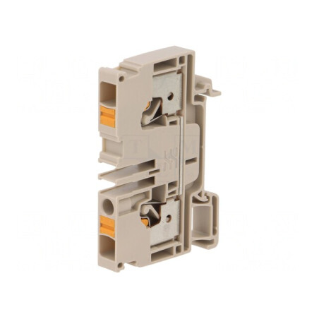 Bornă de îmbinare şine 6mm2 bej cu arc | Electronic-mag.ro | Componente Electronice