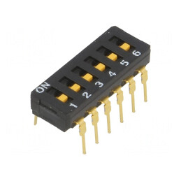 Comutator DIP-SWITCH 6 Secţiuni ON-OFF 0.03A 30VDC | Electronic-mag.ro | Componente Electronice