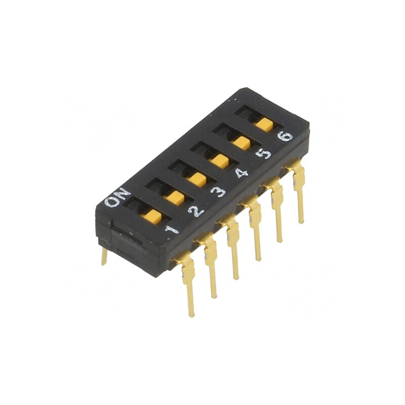 Comutator DIP-SWITCH 6 Secţiuni ON-OFF 0.03A 30VDC | Electronic-mag.ro | Componente Electronice