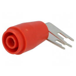 Soclu banană 4mm roșu PCB 25A 1kVDC | Electronic-mag.ro | Componente Electronice