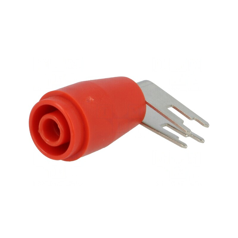 Soclu banană 4mm roșu PCB 25A 1kVDC | Electronic-mag.ro | Componente Electronice
