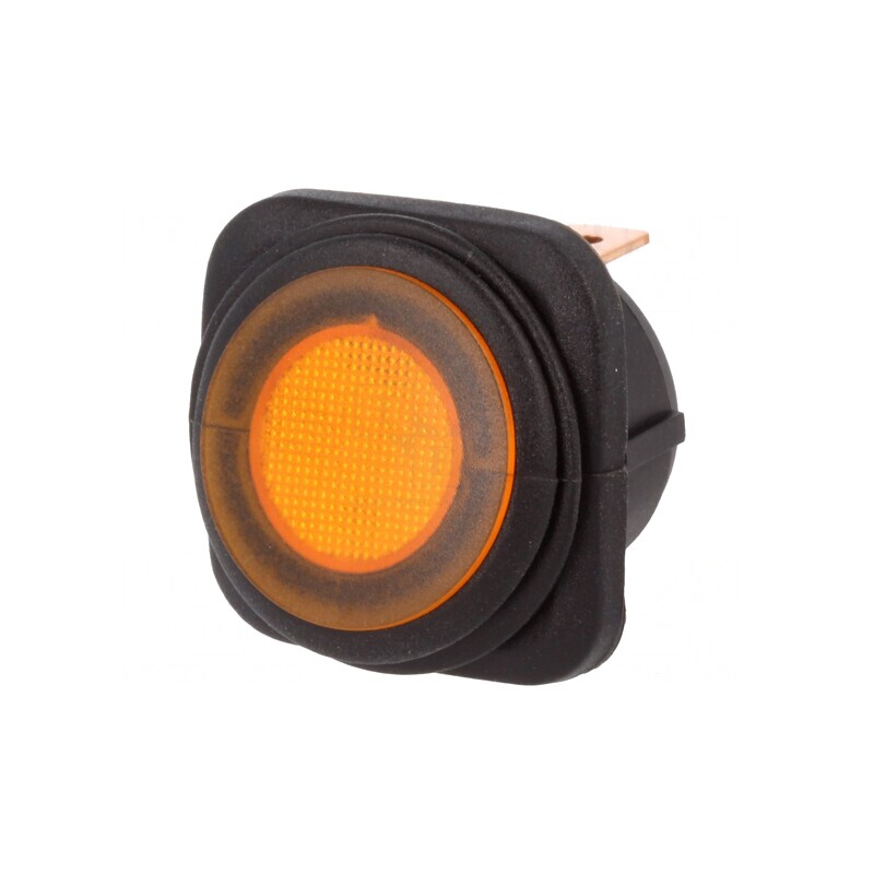 Întrerupător Basculant Galben ON-OFF 10A/250VAC 25A/12VDC IP65 | Electronic-mag.ro | Componente Electronice