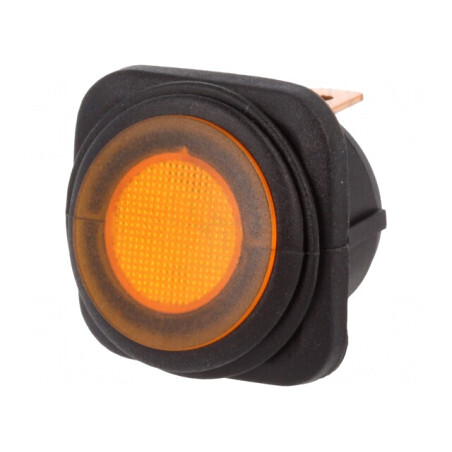 Întrerupător Basculant Galben ON-OFF 10A/250VAC 25A/12VDC IP65 | Electronic-mag.ro | Componente Electronice