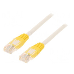 Patch Cord UTP Cat5e Alb-Galben 10m | Electronic-mag.ro | Componente Electronice