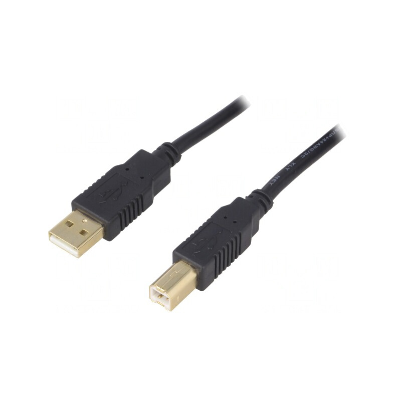 Cablu USB 2.0 A-B Aurit 1m Negru | Electronic-mag.ro | Componente Electronice Cablu USB 2.0 A-B Aurit 1m Negru | Electronic-mag.ro | Componente Electronice