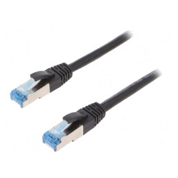 Patch cord S/FTP Cat 6a Negru 0.5m | Electronic-mag.ro | Componente Electronice