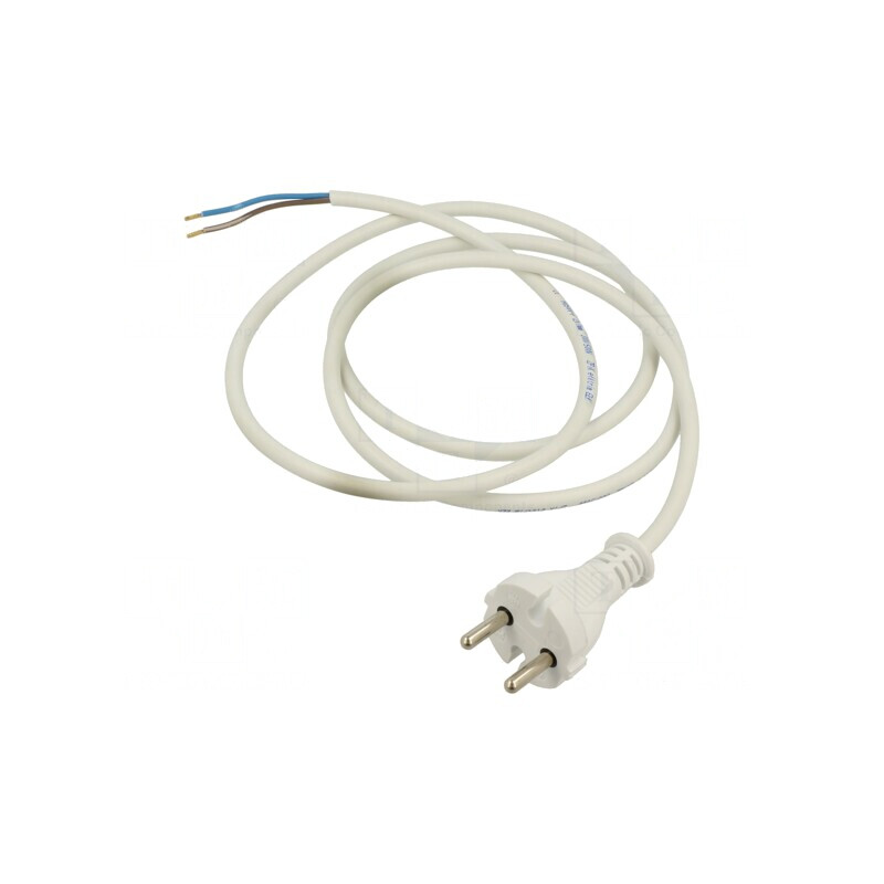 Cablu Alimentare PVC Alb 1.5m, 16A 250V | Electronic-mag.ro | Componente Electronice