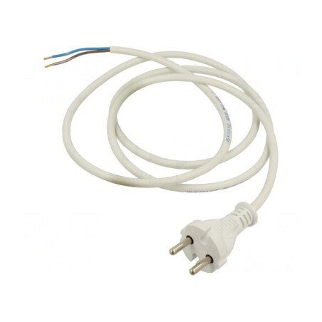 Cablu Alimentare PVC Alb 1.5m, 16A 250V | Electronic-mag.ro | Componente Electronice