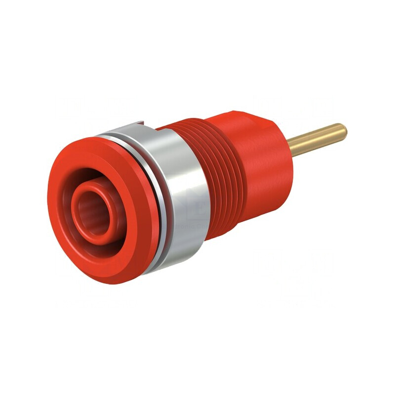 Soclu Banană 4mm 24A Roșu Aurit Alamă | Electronic-mag.ro | Componente Electronice