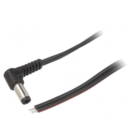 Cablu Alimentare DC 5,5/2,5 Negru 0,5m 2x0,75mm2 | Electronic-mag.ro | Componente Electronice