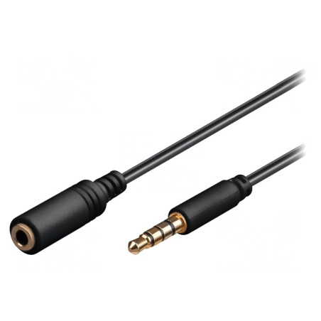 Cablu Audio Jack 3.5mm 4-Pin 1m Negru | Electronic-mag.ro | Componente Electronice