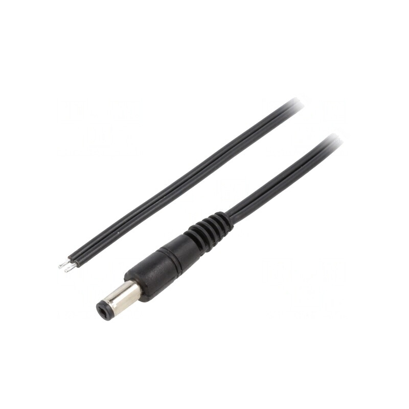 Cablu Alimentare DC 5,5/2,1 Negru 0,5m 2x0,75mm² | Electronic-mag.ro | Componente Electronice