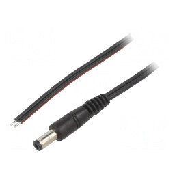 Cablu Alimentare DC 5,5/2,5 Negru 0,5m 2x0,75mm2 | Electronic-mag.ro | Componente Electronice
