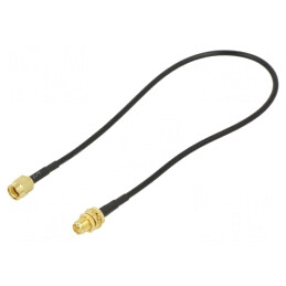Cablu RP-SMA Tată-Mamă 0,3m Negru 50Ω | Electronic-mag.ro | Componente Electronice