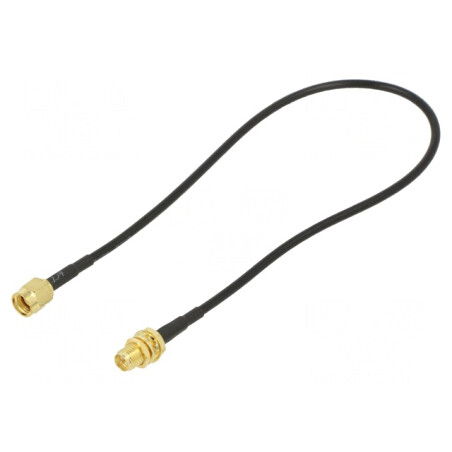 Cablu RP-SMA Tată-Mamă 0,3m Negru 50Ω | Electronic-mag.ro | Componente Electronice