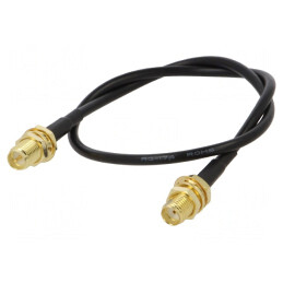Cablu RF 50Ω 0,3m RP-SMA Mamă la SMA Soclu Negru Drept | Electronic-mag.ro | Componente Electronice