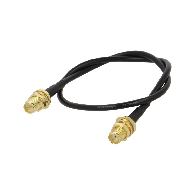 Cablu RF 50Ω 0,3m RP-SMA Mamă la SMA Soclu Negru Drept | Electronic-mag.ro | Componente Electronice