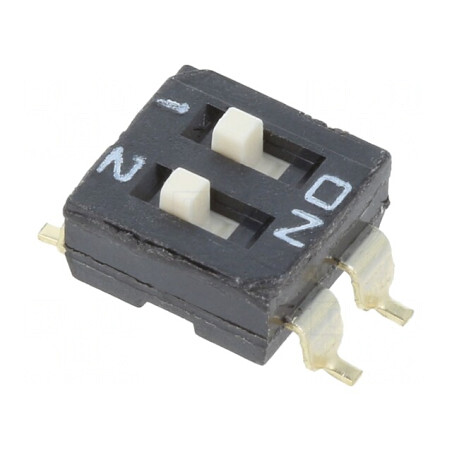 Comutator DIP-Switch 2 Secțiuni ON-OFF 24VDC | Electronic-mag.ro | Componente Electronice