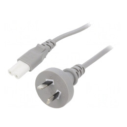 Cablu Alimentare 2x0,75mm2 IEC C7 1m Gri | Electronic-mag.ro | Componente Electronice