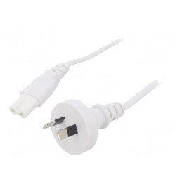 Cablu Alimentare 1m Alb 2x0,75mm2 IEC C7 | Electronic-mag.ro | Componente Electronice