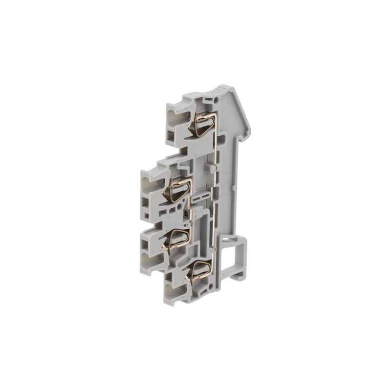 Conector Îmbinare Șine Piste 4 Borne Gri Cu Arc STTB | Electronic-mag.ro | Componente Electronice