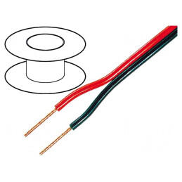 Cablu Difuzor 2x2mm² OFC Negru-Roșu | Electronic-mag.ro | Componente Electronice