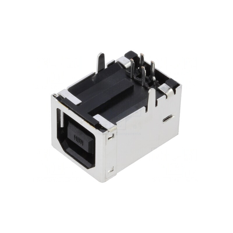 Soclu USB B PCB THT 90° Ecranat Aurit | Electronic-mag.ro | Componente Electronice