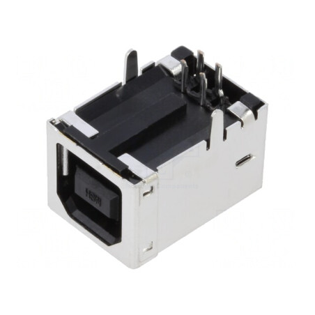 Soclu USB B PCB THT 90° Ecranat Aurit | Electronic-mag.ro | Componente Electronice