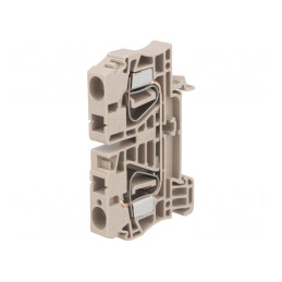 Bornă cu Arc Bej 2 Piste 6mm2 | Electronic-mag.ro | Componente Electronice