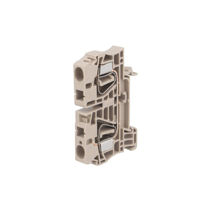 Bornă cu Arc Bej 2 Piste 6mm2 | Electronic-mag.ro | Componente Electronice