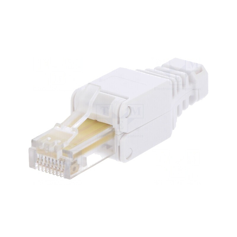 Mufă RJ45 Cat 5e cu Manșon 8P8C 24AWG-26AWG | Electronic-mag.ro | Componente Electronice