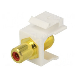 Adaptor Mamă x2 Keystone Drept Aurit Roșu | Electronic-mag.ro | Componente Electronice
