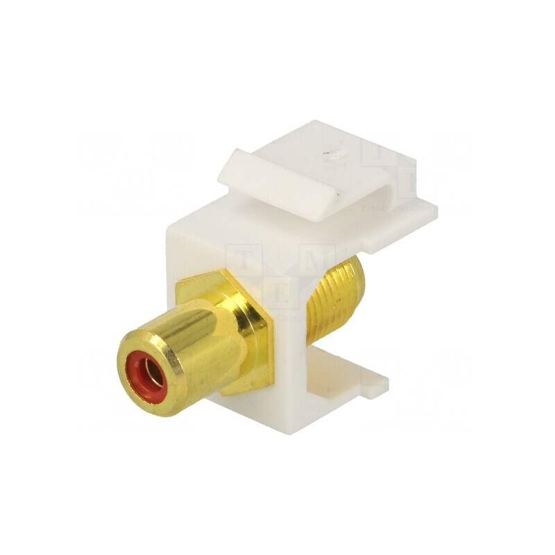 Adaptor Mamă x2 Keystone Drept Aurit Roșu | Electronic-mag.ro | Componente Electronice