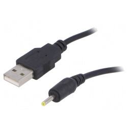 Cablu USB A la DC 2,5/0,7 Negru 0,8m | Electronic-mag.ro | Componente Electronice