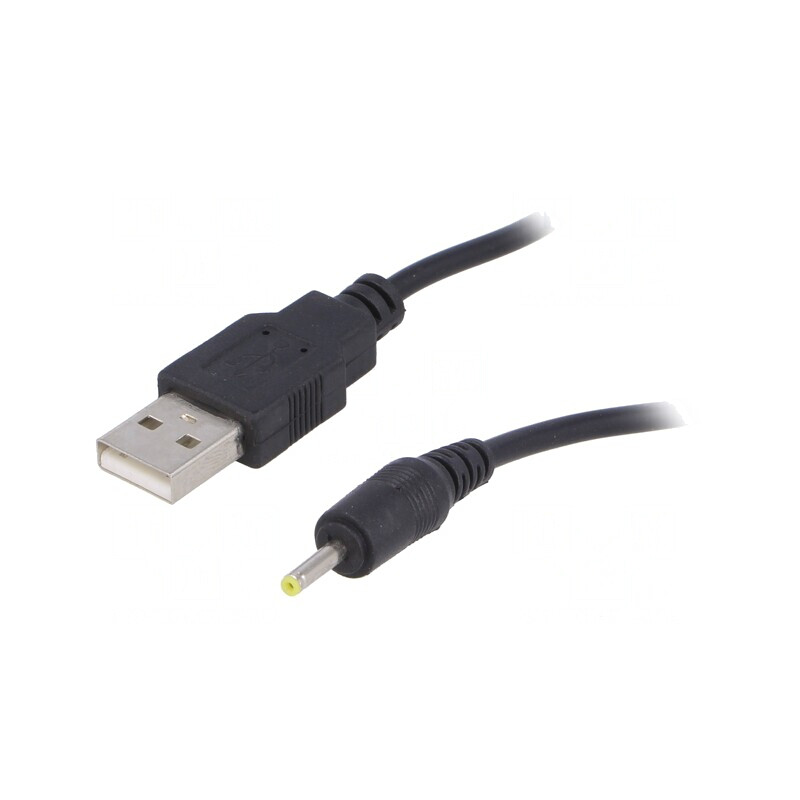Cablu USB A la DC 2,5/0,7 Negru 0,8m | Electronic-mag.ro | Componente Electronice