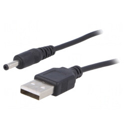 Cablu USB A la DC 3,5/1,35 Negru 0,8m | Electronic-mag.ro | Componente Electronice
