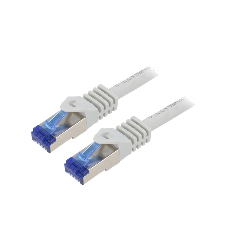 Patch cord S/FTP Cat 6a gri 0.5m LSZH | Electronic-mag.ro | Componente Electronice