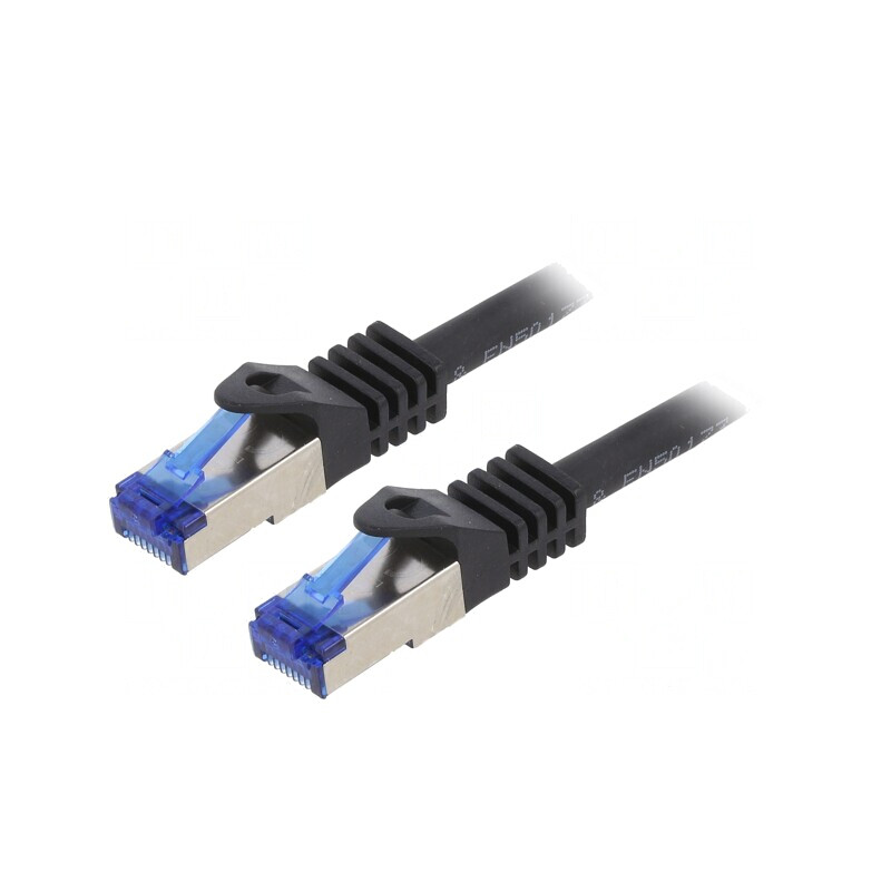 Patch Cord S/FTP Cat 6a Negru 0.5m | Electronic-mag.ro | Componente Electronice